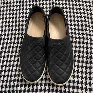 ECCO Quilted Leather Slip On Sneakers